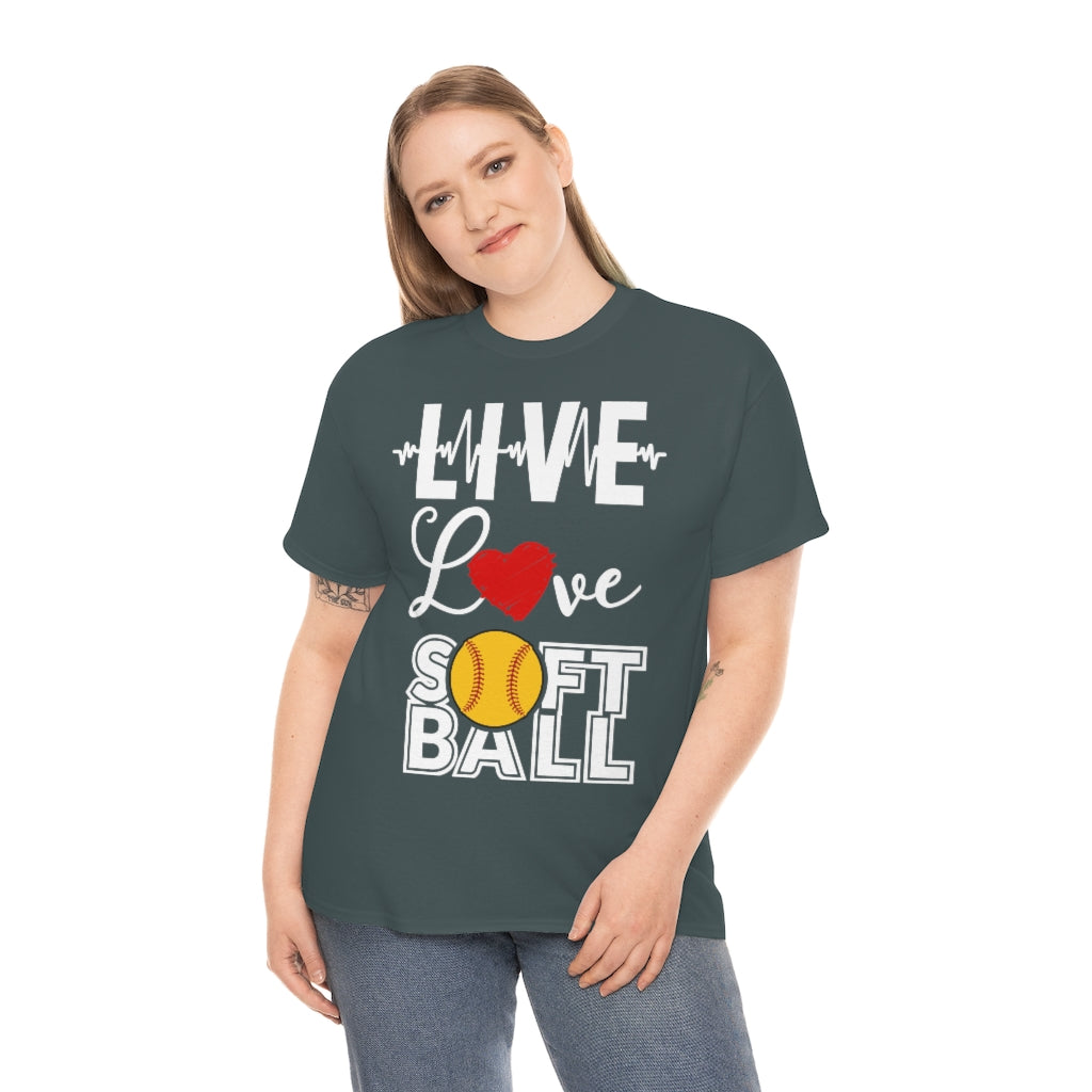 Live Love Softball - Unisex Cotton Tee