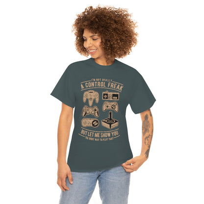 Distressed Retro - Game Control Freak - Unisex Heavy Cotton Tee