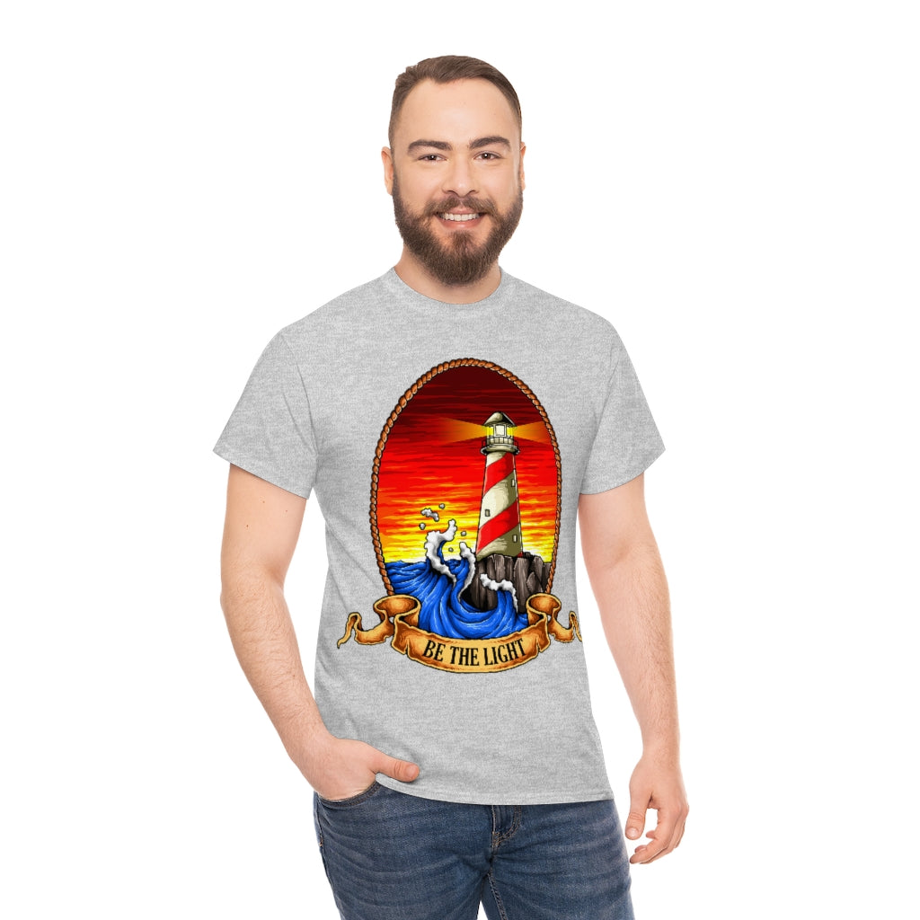 Cartoon Art - Lighthouse - Be The Light - Unisex Heavy Cotton Tee