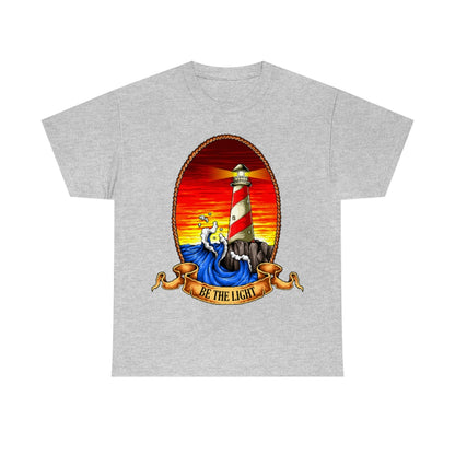 Cartoon Art - Lighthouse - Be The Light - Unisex Heavy Cotton Tee