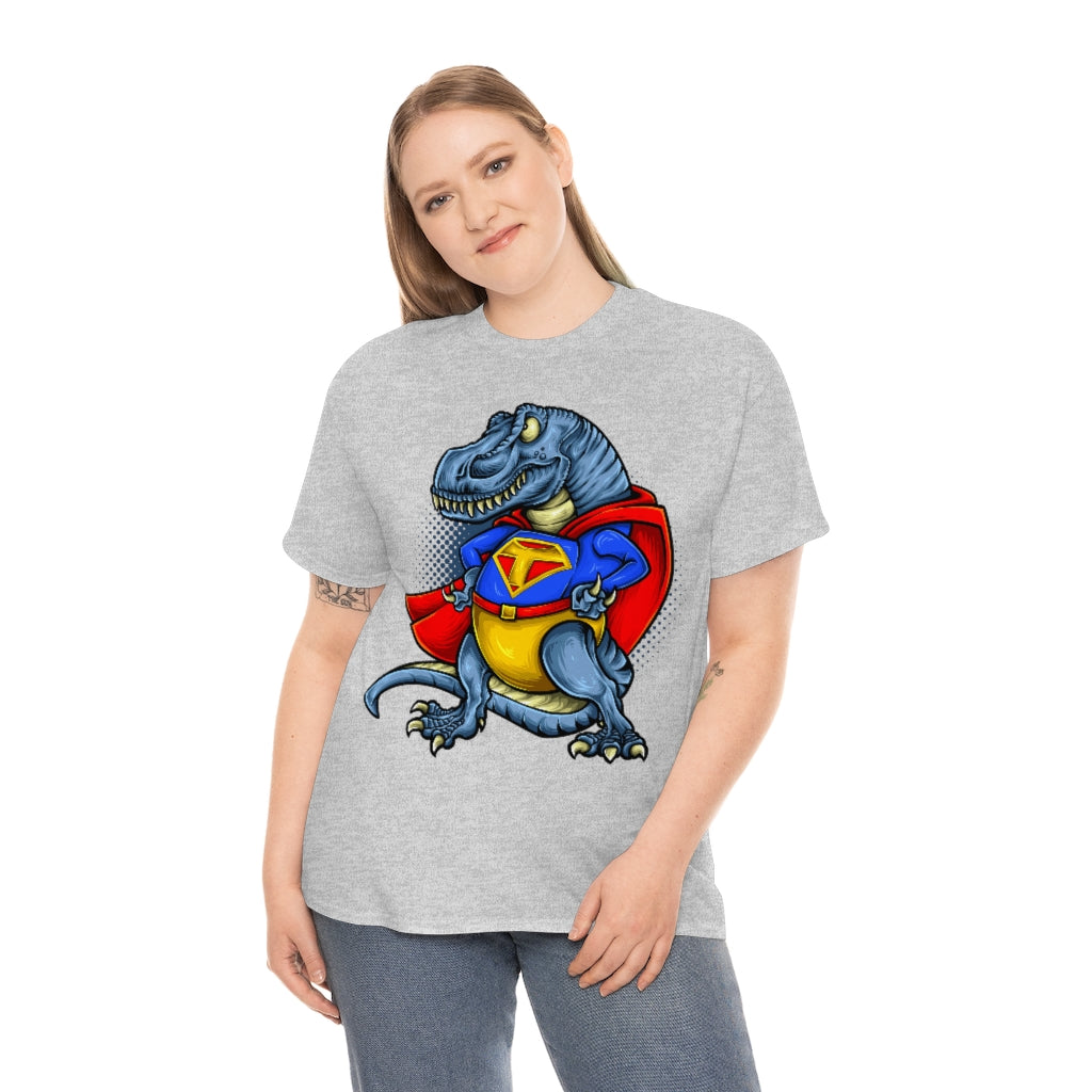 Cartoon Art - Super T-Rex - Unisex Heavy Cotton Tee