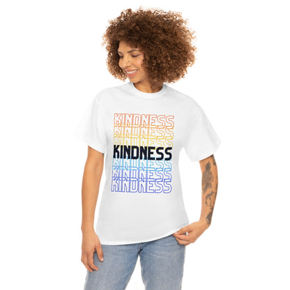 KINDNESS - repeating rainbow - Unisex Heavy Cotton Tee