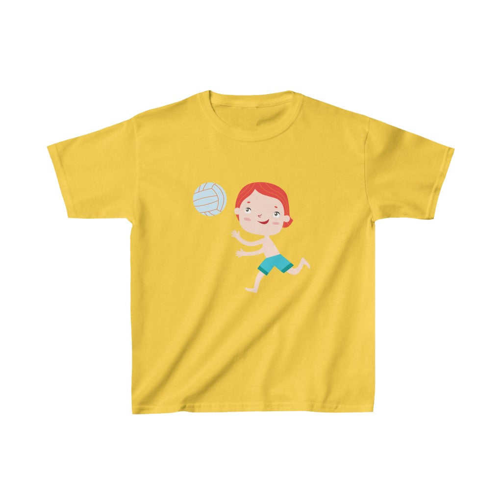 Cartoon Boy with Ball - Kids Heavy Cotton™ Tee