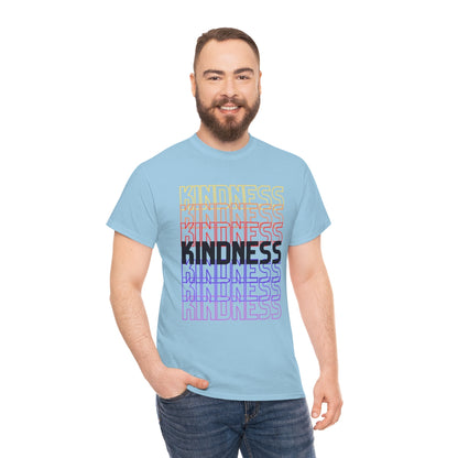 KINDNESS - repeating rainbow - red-purple - Unisex Heavy Cotton Tee