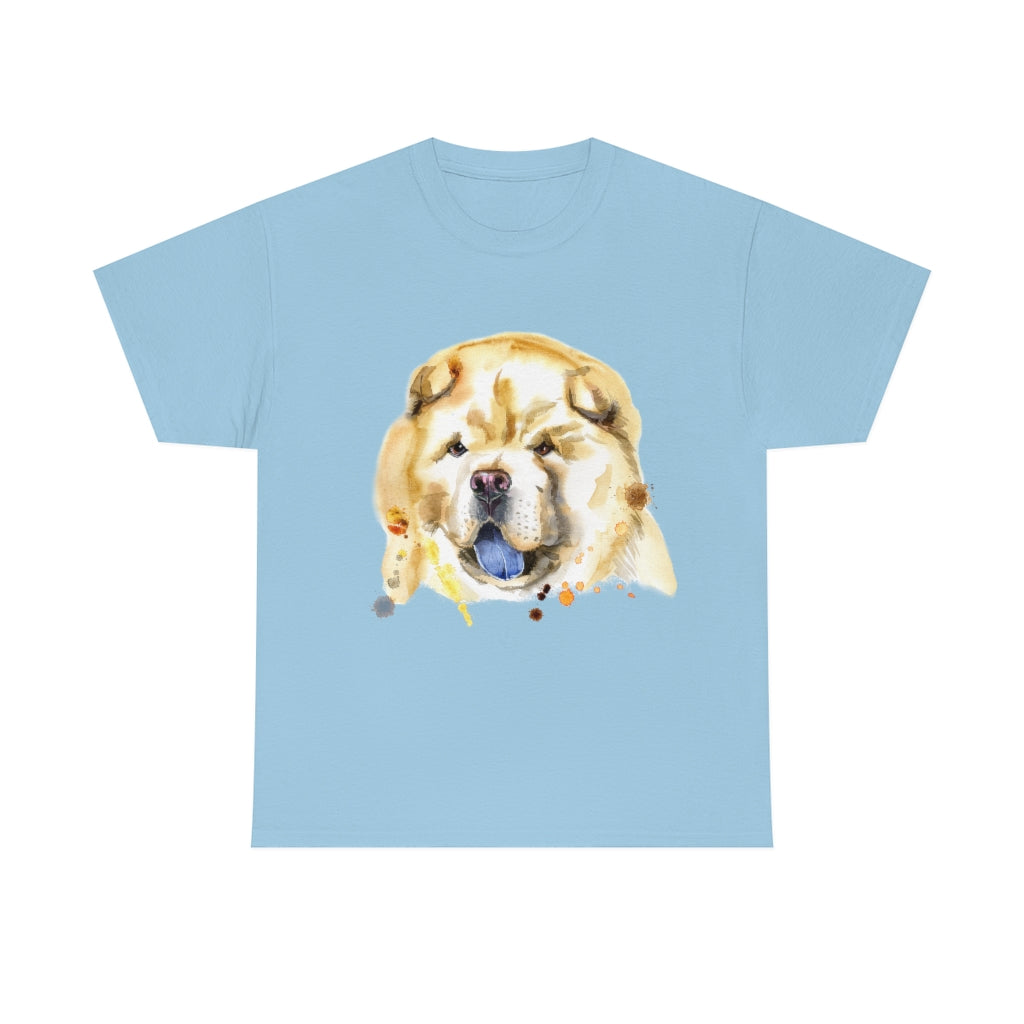 Chow Chow Dog Portrait - Water color - Unisex Heavy Cotton Tee