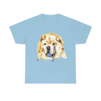 Chow Chow Dog Portrait - Water color - Unisex Heavy Cotton Tee