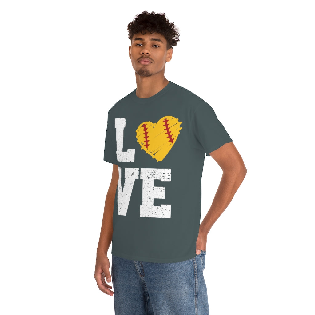 Softball - LOVE Unisex Cotton Tee