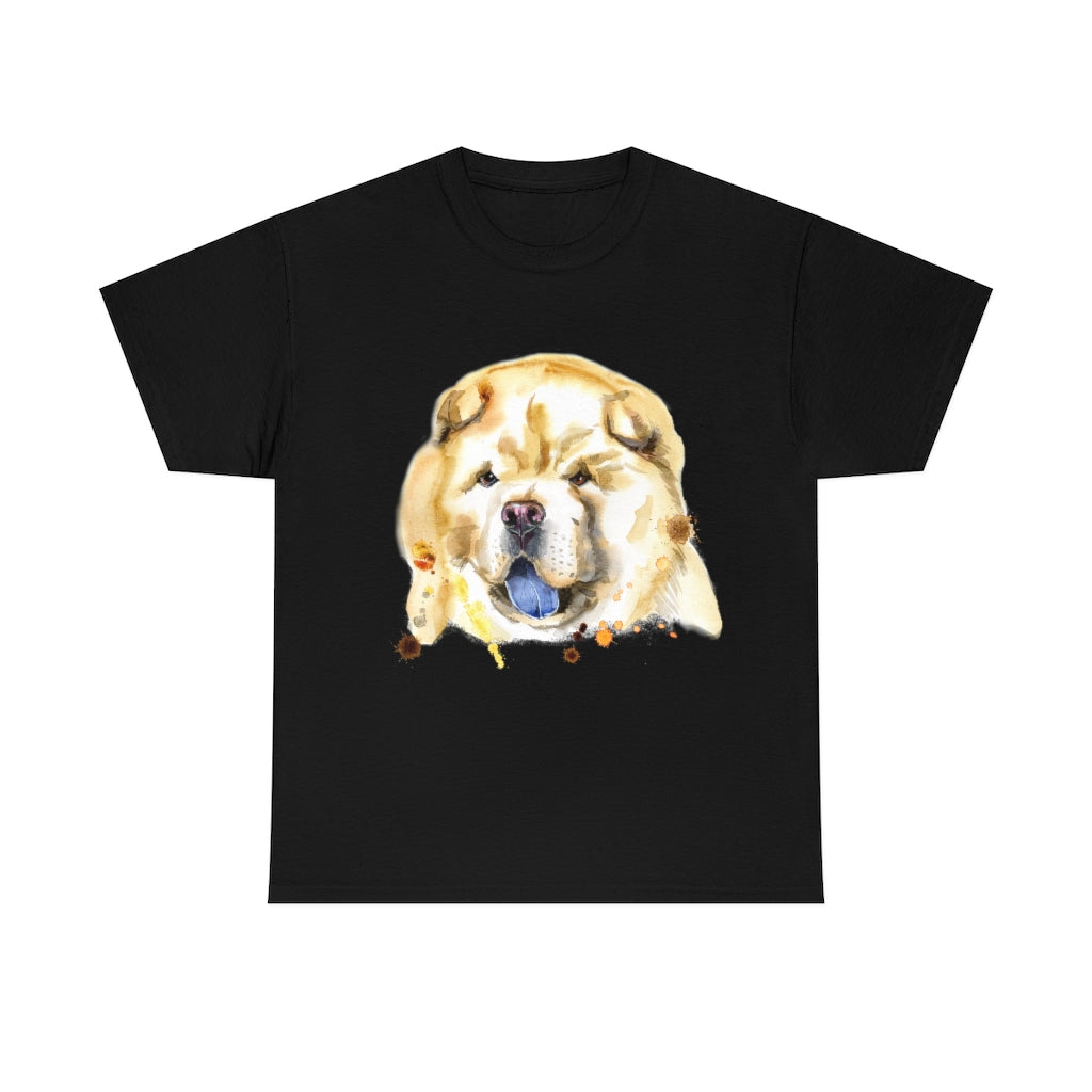 Chow Chow Dog Portrait - Water color - Unisex Heavy Cotton Tee