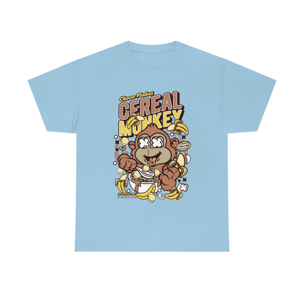 Cartoon Mad Monkey Cereal - Unisex Heavy Cotton Tee