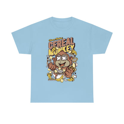 Cartoon Mad Monkey Cereal - Unisex Heavy Cotton Tee