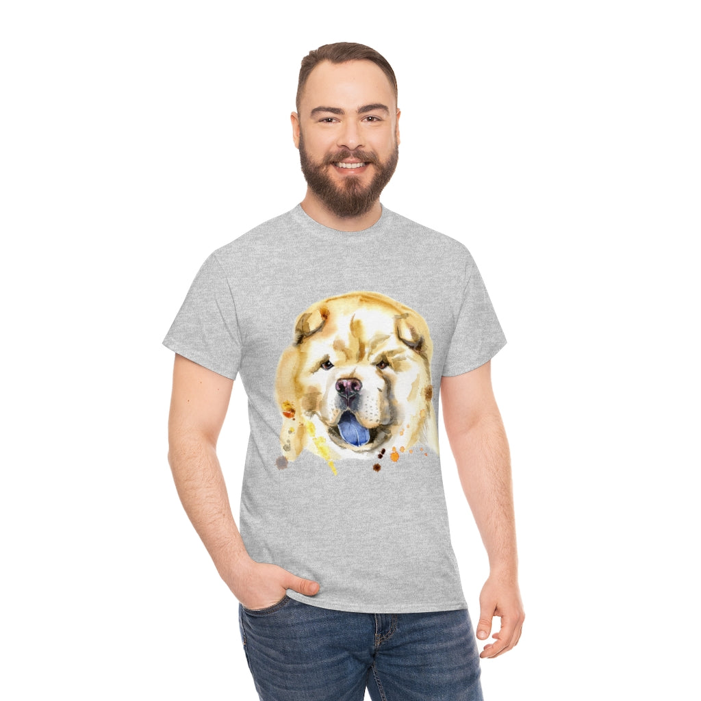 Chow Chow Dog Portrait - Water color - Unisex Heavy Cotton Tee