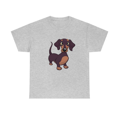 Cartoon Dog Puppy - Daschund - Unisex Heavy Cotton Tee