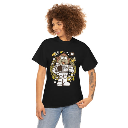 Cartoon Mad Monkey Astronaut - Unisex Heavy Cotton Tee