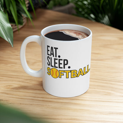 Eat. Sleep. Softball. Ceramic Mug 11oz