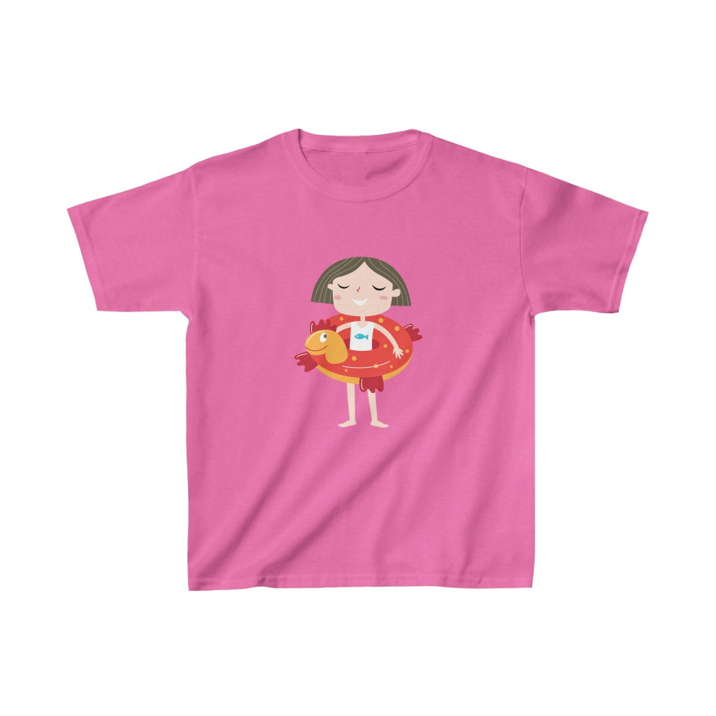 Cartoon Kid with Floatie - Kids Heavy Cotton™ Tee