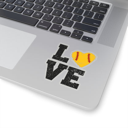 LOVE Softball - Kiss-Cut Stickers