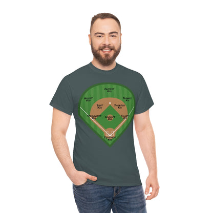 Baseball - Softball - Diamond Postitions - A game For Everyone - Unisex Cotton Tee