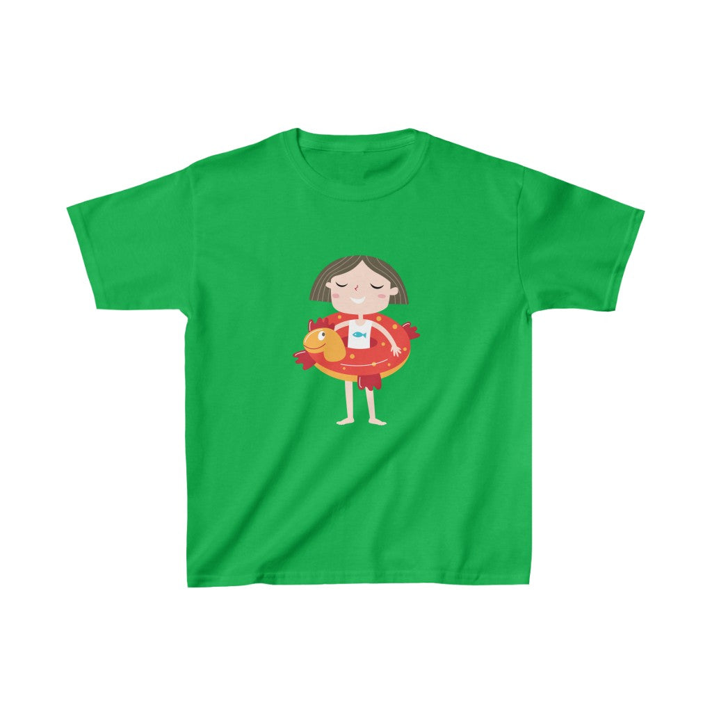 Cartoon Kid with Floatie - Kids Heavy Cotton™ Tee