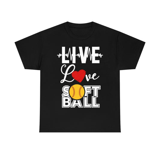 Live Love Softball - Unisex Cotton Tee