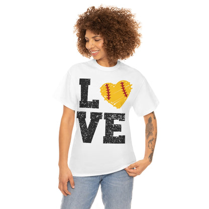 Softball - LOVE Unisex Cotton Tee