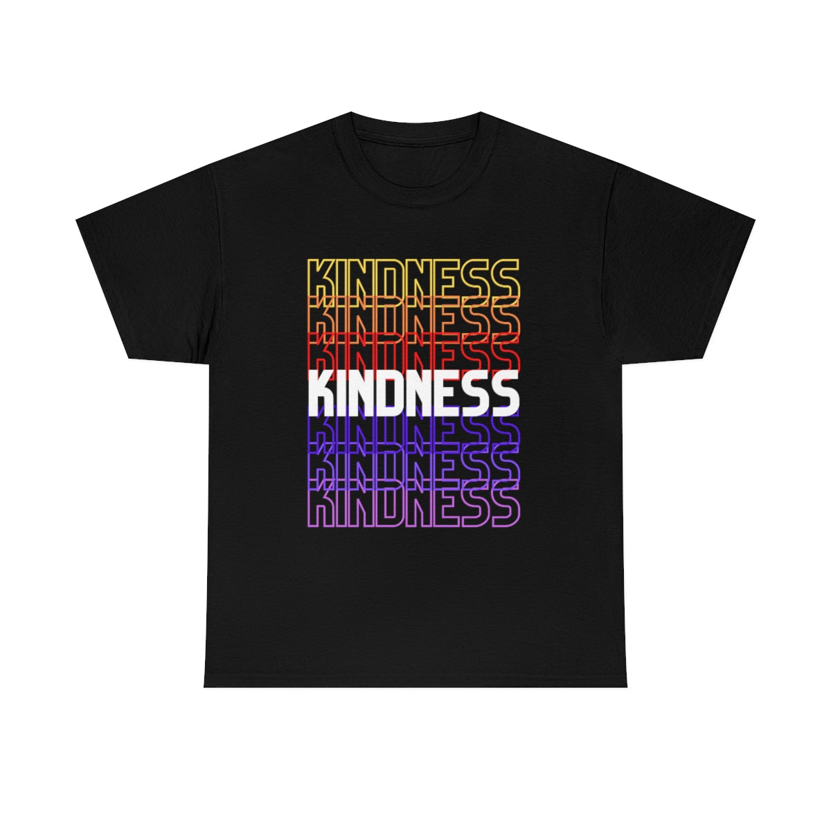 KINDNESS - repeating rainbow - red-purple - Unisex Heavy Cotton Tee