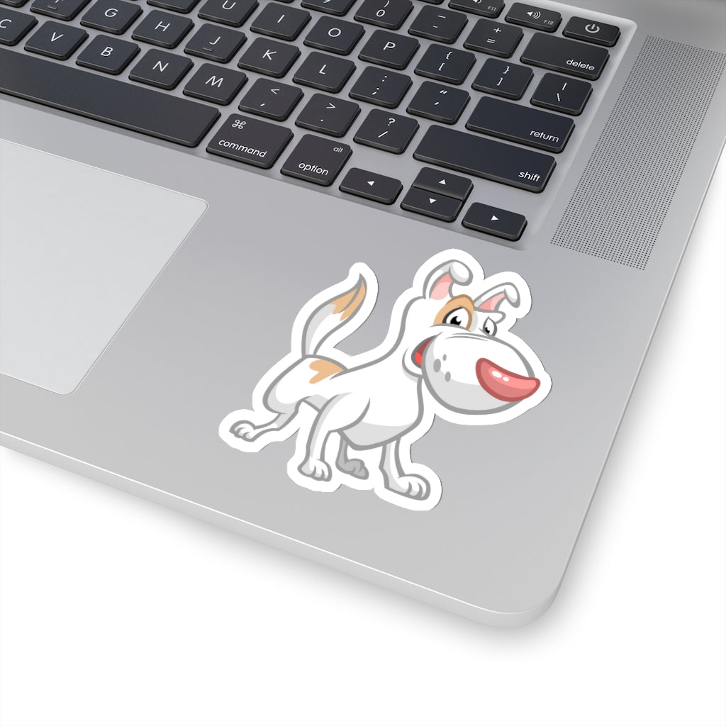 Cartoon Puppy - White Dog with Eye Patch - Kiss-Cut Stickers