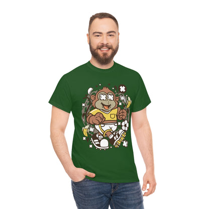 Cartoon Mad Monkey Soccer - Unisex Heavy Cotton Tee