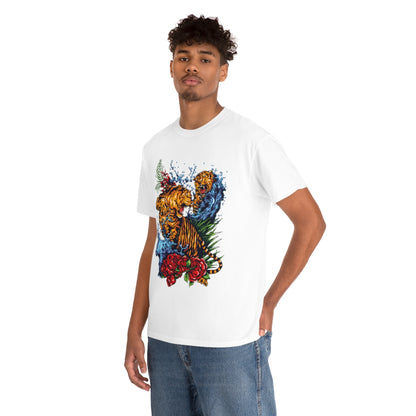 Tattoo Art - Tiger Fight - Unisex Heavy Cotton Tee