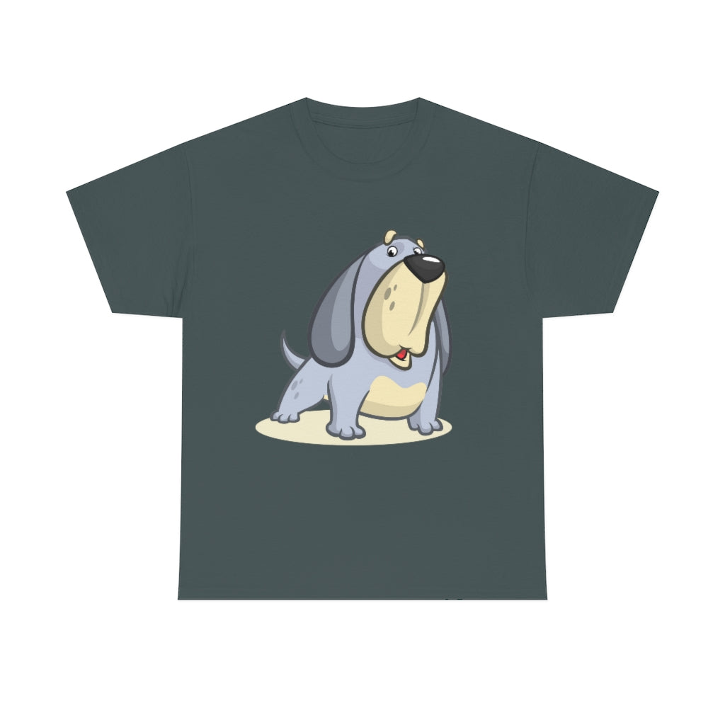 Cartoon Big Grey Dog - Unisex Heavy Cotton Tee