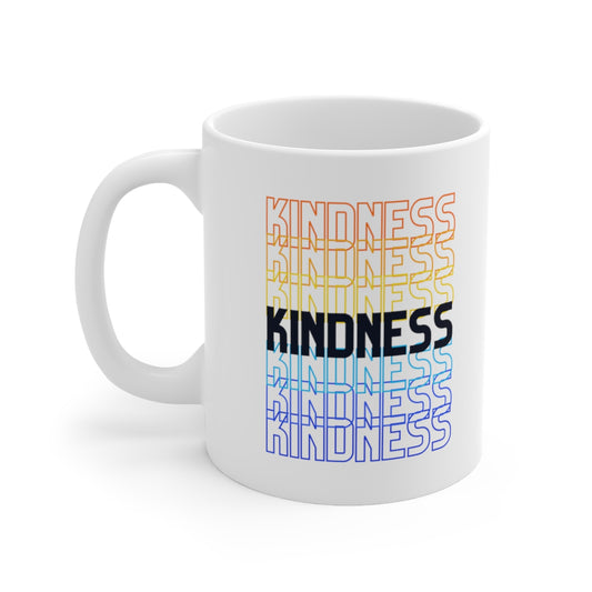 Kindness - Rainbow Words - Ceramic Mug 11oz