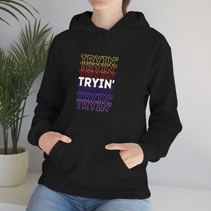 Tryin' Repeating Rainbow - Unisex Heavy Blend™ Hooded Sweatshirt