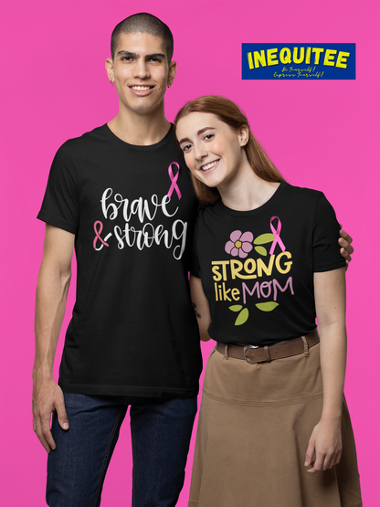 Brave & Strong - Pink Ribbon - Unisex Heavy Cotton Tee