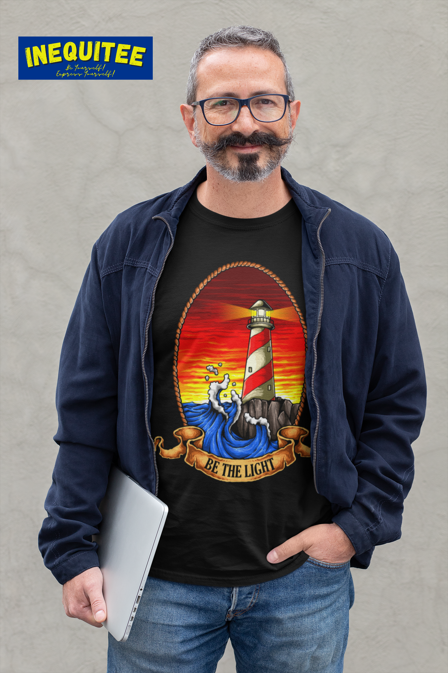 Cartoon Art - Lighthouse - Be The Light - Unisex Heavy Cotton Tee