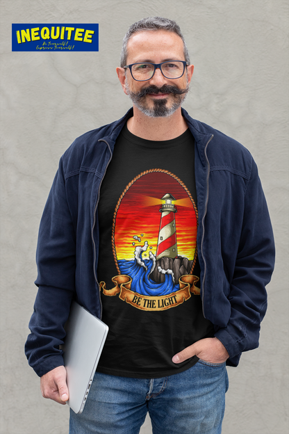 Cartoon Art - Lighthouse - Be The Light - Unisex Heavy Cotton Tee