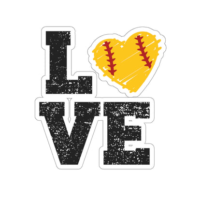 LOVE Softball - Kiss-Cut Stickers