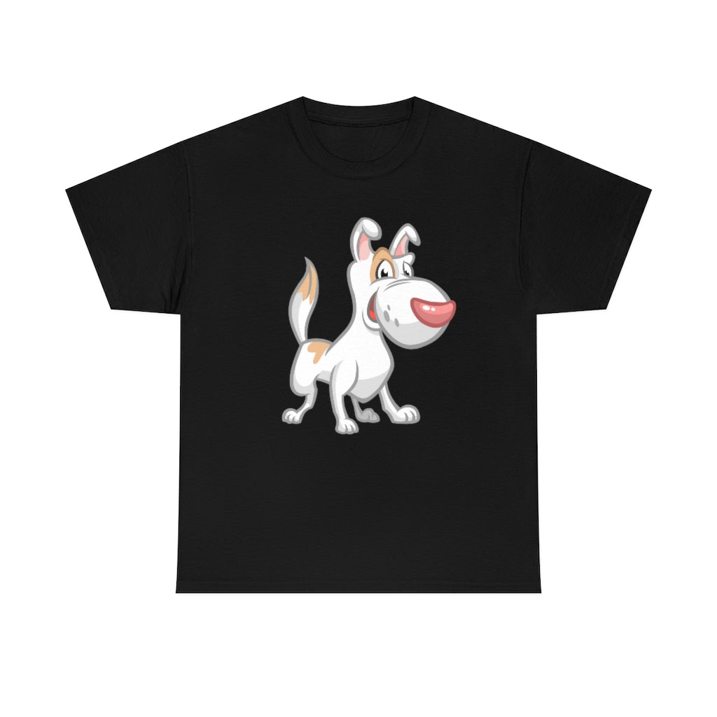 Cartoon Dog White with eye-patch - Unisex Heavy Cotton Tee