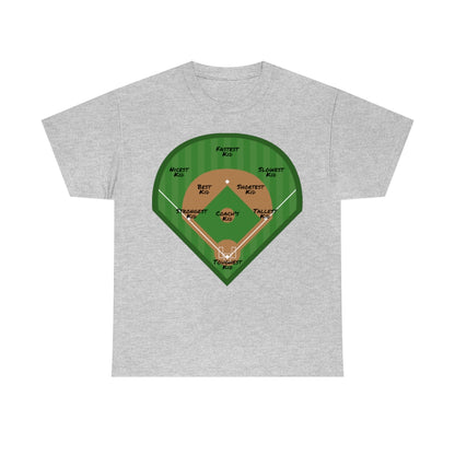 Baseball - Softball - Diamond Postitions - A game For Everyone - Unisex Cotton Tee