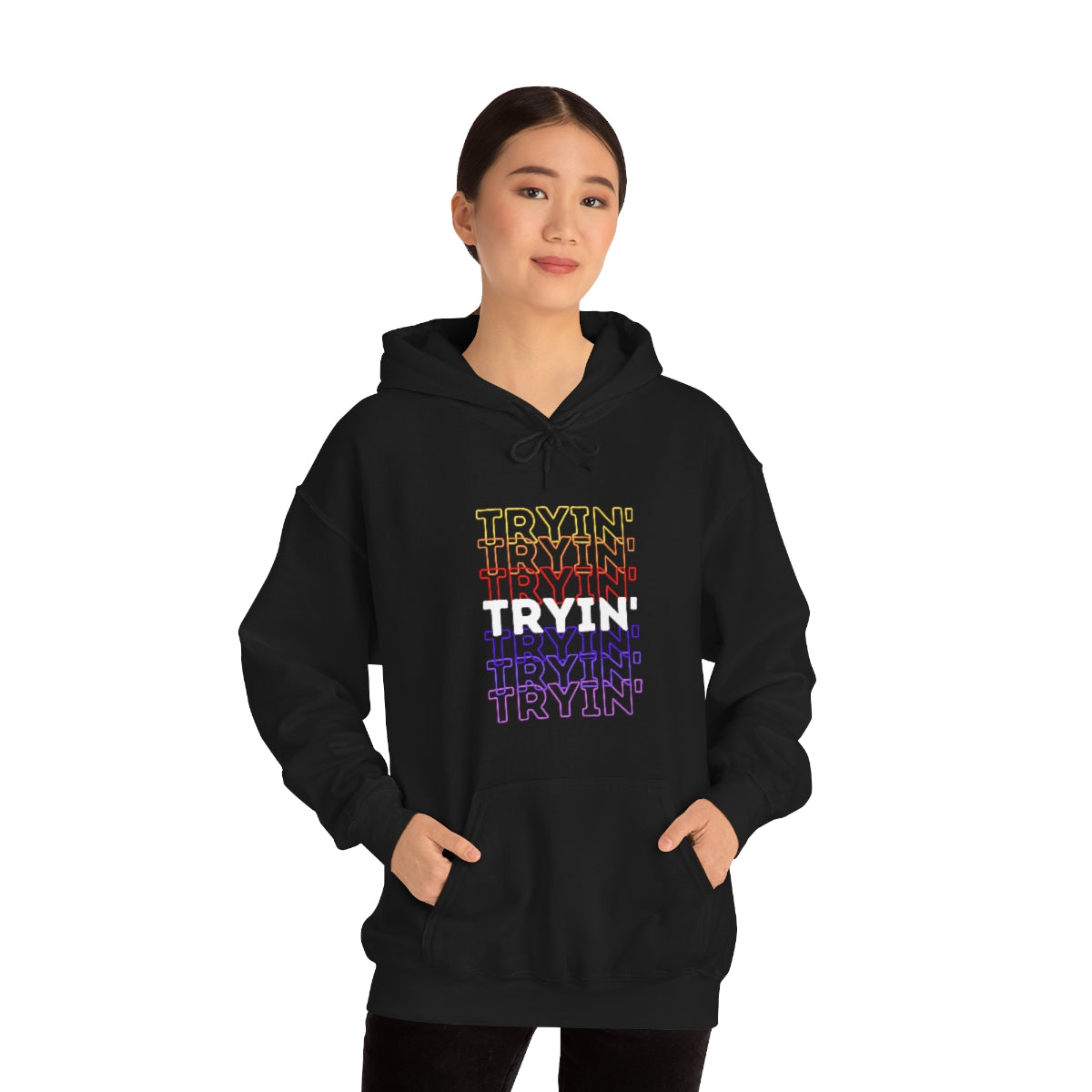 Tryin' Repeating Rainbow - Unisex Heavy Blend™ Hooded Sweatshirt