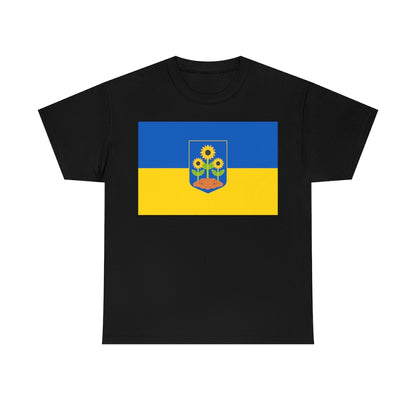 Ukrainian Flag - Sunflower Trident - Unisex Heavy Cotton Tee