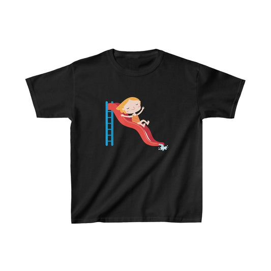 Cartoon Girl on Waterslide - Kids Heavy Cotton™ Tee