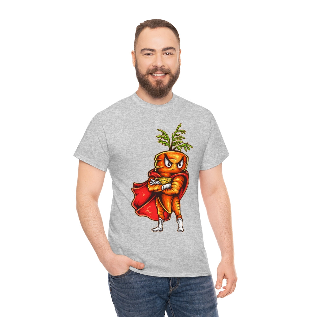 Cartoon Art - Super Carrot - Unisex Heavy Cotton Tee