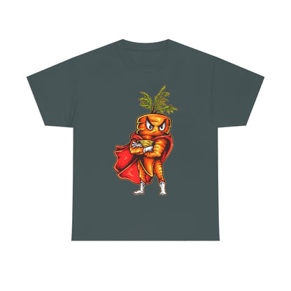 Cartoon Art - Super Carrot - Unisex Heavy Cotton Tee