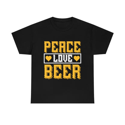 Peace, Love, Beer - Unisex Heavy Cotton Tee