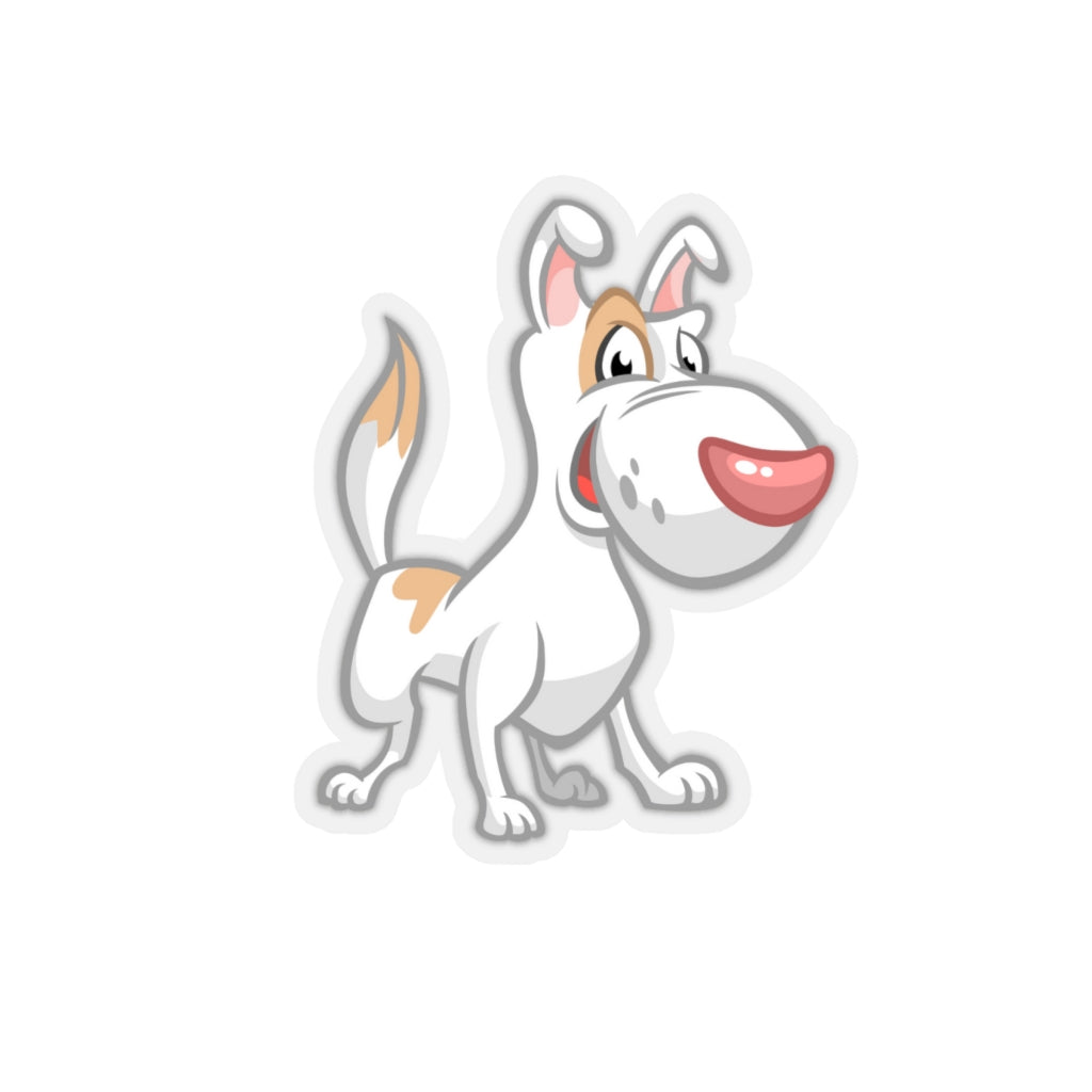 Cartoon Puppy - White Dog with Eye Patch - Kiss-Cut Stickers