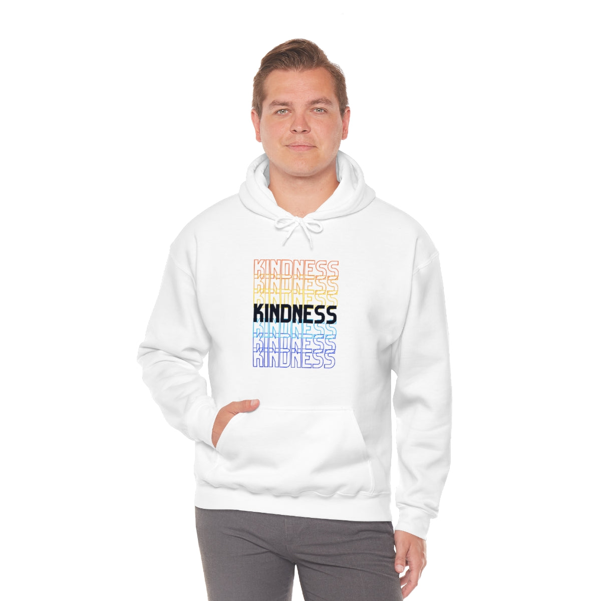 Kindness Repeating Rainbow - Rainbow -Unisex Heavy Blend™ Hooded Sweatshirt