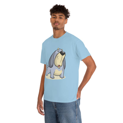 Cartoon Big Grey Dog - Unisex Heavy Cotton Tee