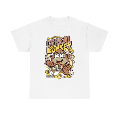 Cartoon Mad Monkey Cereal - Unisex Heavy Cotton Tee