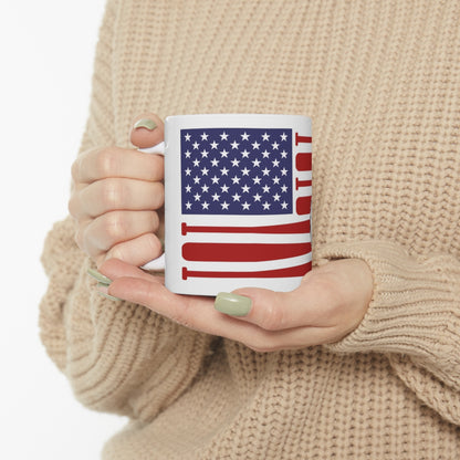 USA Flag Baseball - Ceramic Mug 11oz