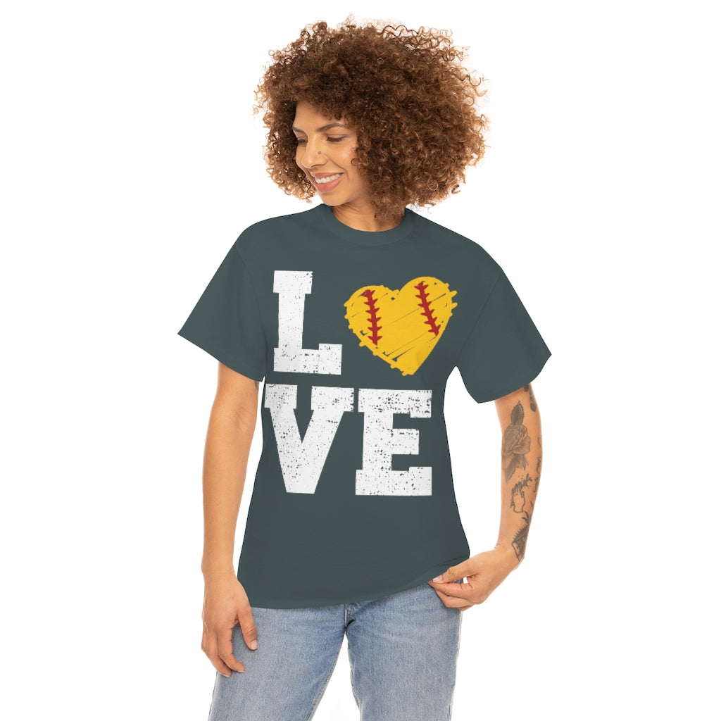 Softball - LOVE Unisex Cotton Tee