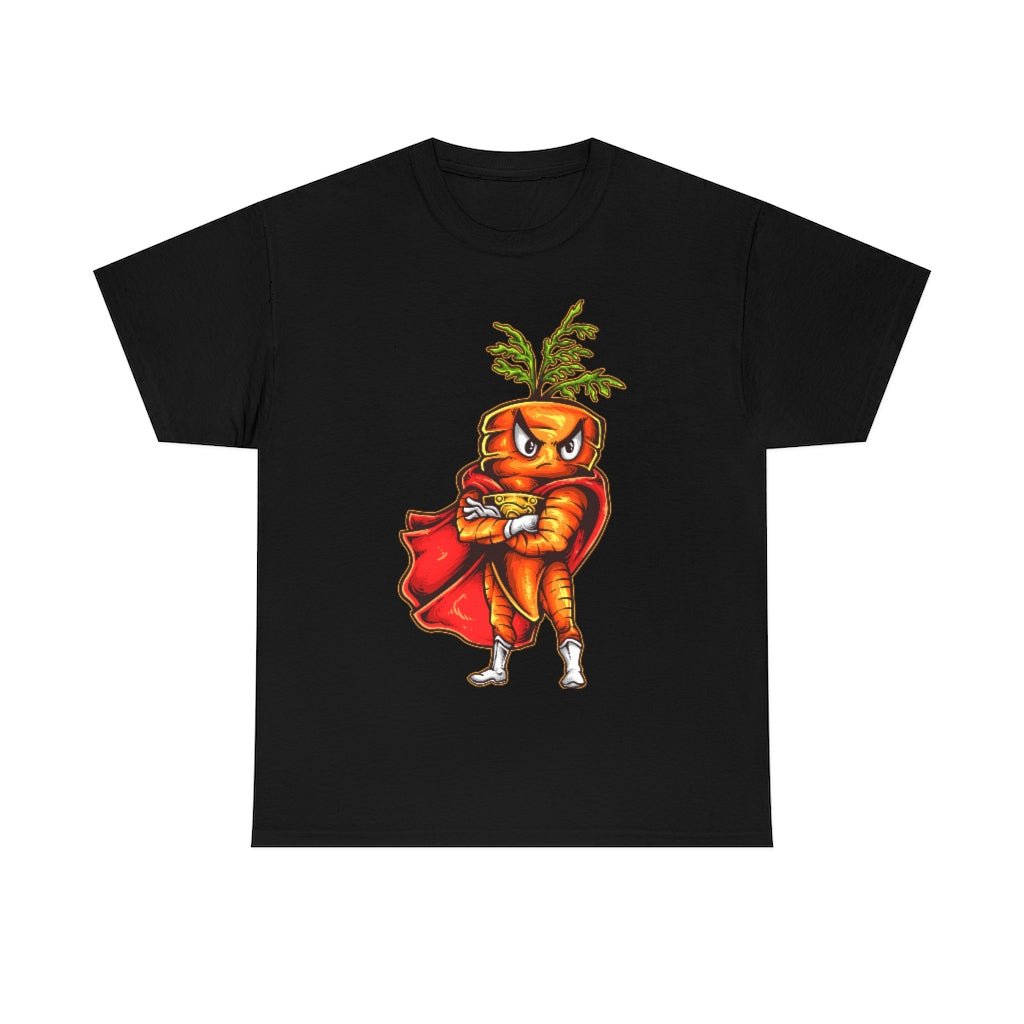 Cartoon Art - Super Carrot - Unisex Heavy Cotton Tee